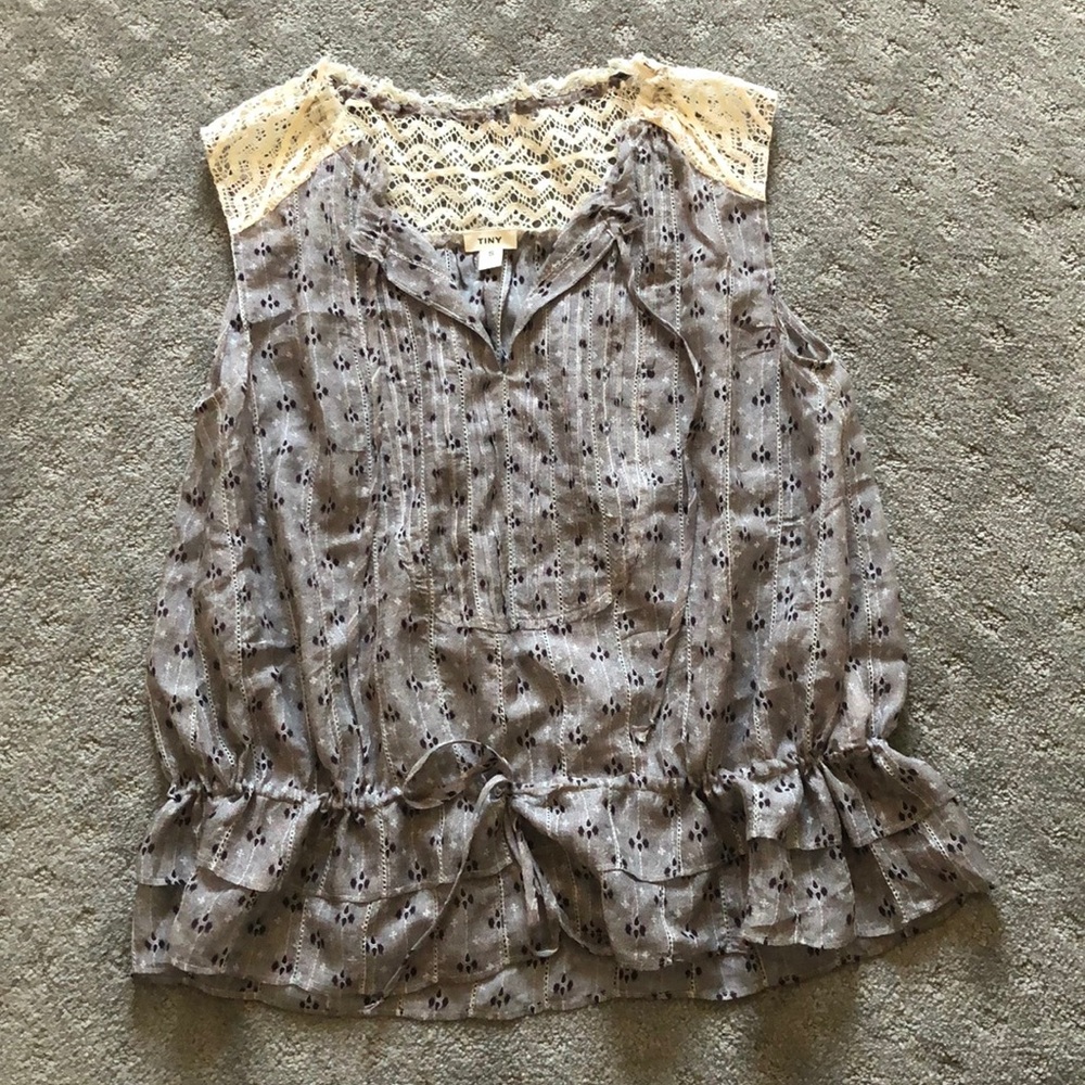 Anthropologie sheer silk blouse